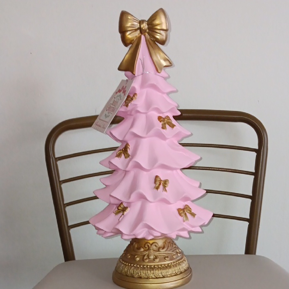Viral Pink and Gold Bow Tree